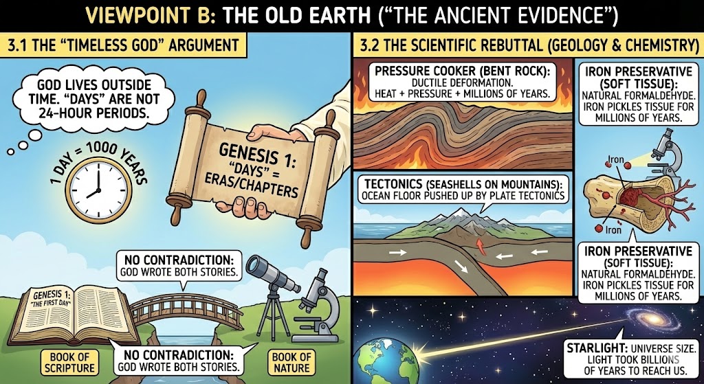Scientific illustration representing Old Earth Creationism evidence